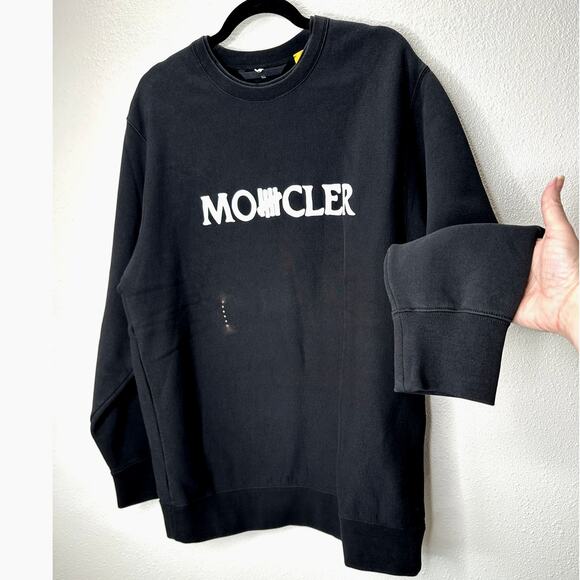 Moncler Black Genius 1952 X Undefeated White Logo Altered Sweatshirt L - Picture 4 of 16